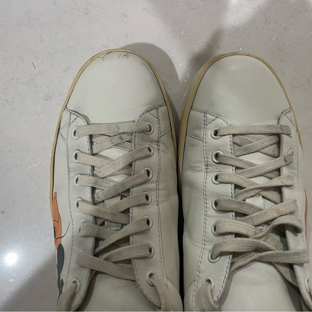 Gucci x Disney collab White and Orange Sneakers with Mickey Design, M9/W10.5 - Picture 9 of 9